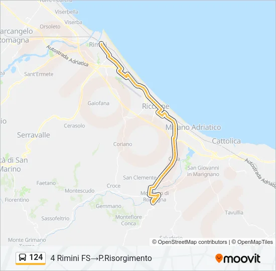 124 Bus Line Map