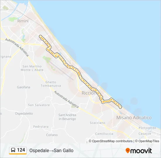 124 Bus Line Map