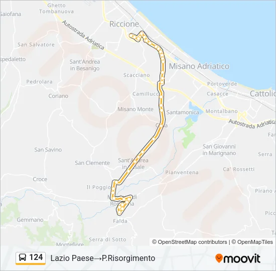124 Bus Line Map