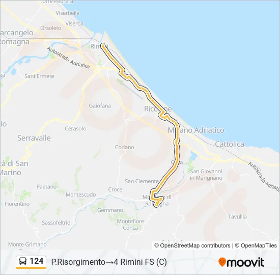124 Bus Line Map