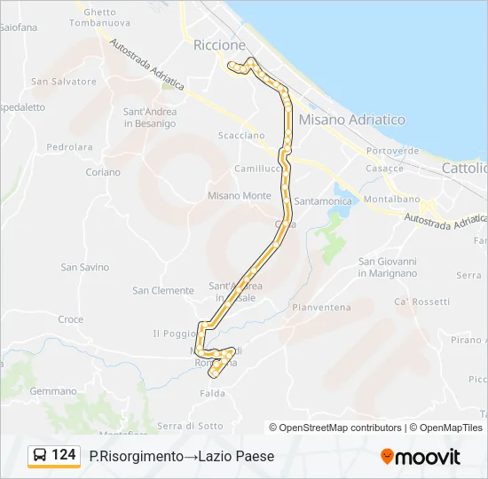 124 Bus Line Map