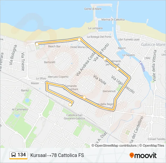 134 Bus Line Map