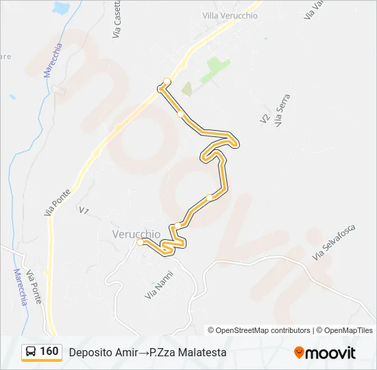 160 Bus Line Map