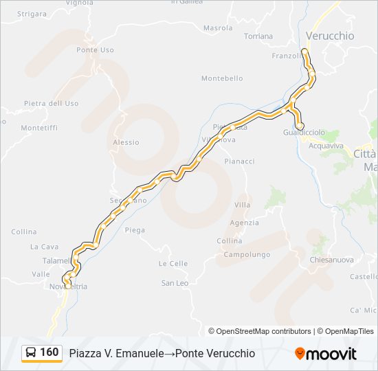 Percorso linea bus 160