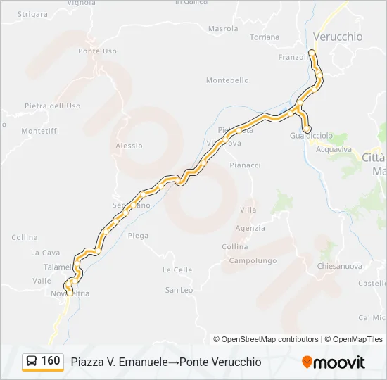 160 Bus Line Map