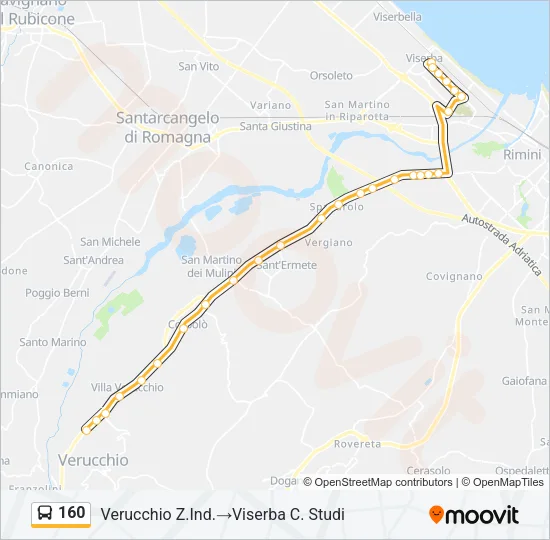160 Bus Line Map