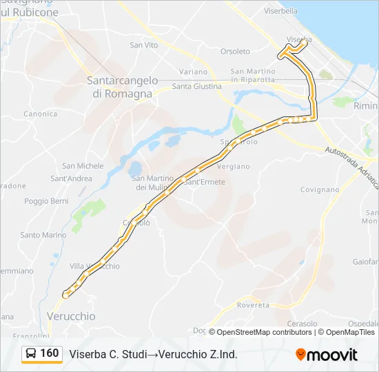 160 Bus Line Map