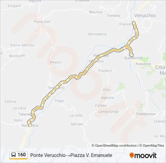 160 Bus Line Map