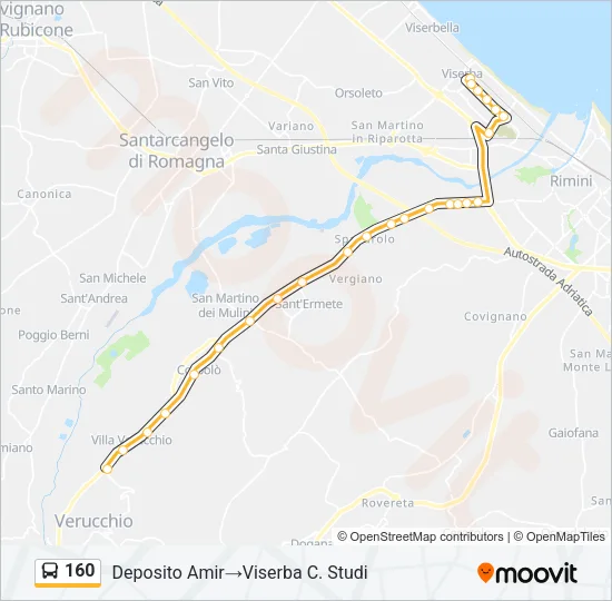 160 Bus Line Map