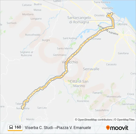 160 Bus Line Map