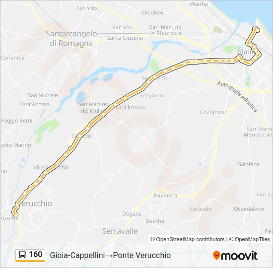 160 Bus Line Map
