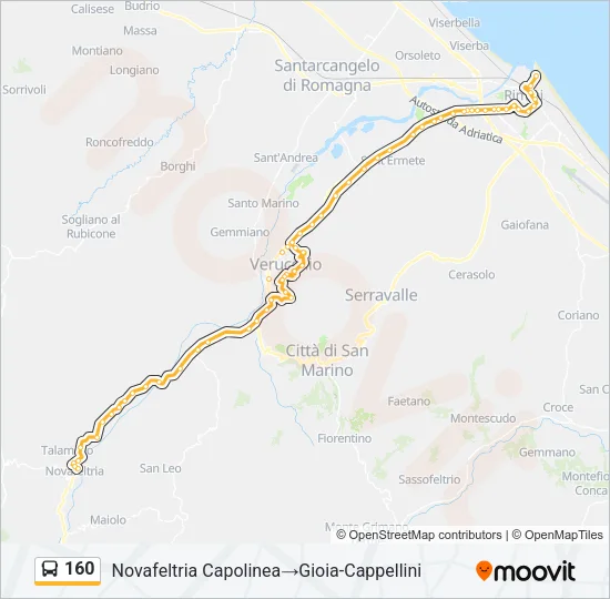 160 Bus Line Map