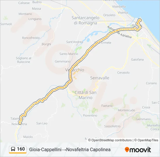 160 Bus Line Map