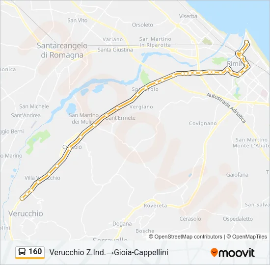 160 Bus Line Map