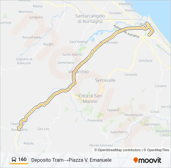 160 Bus Line Map