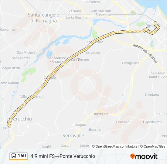 160 Bus Line Map