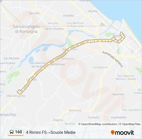 160 Bus Line Map