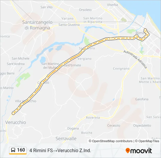160 Bus Line Map