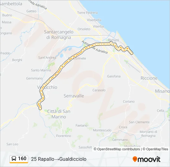 160 Bus Line Map