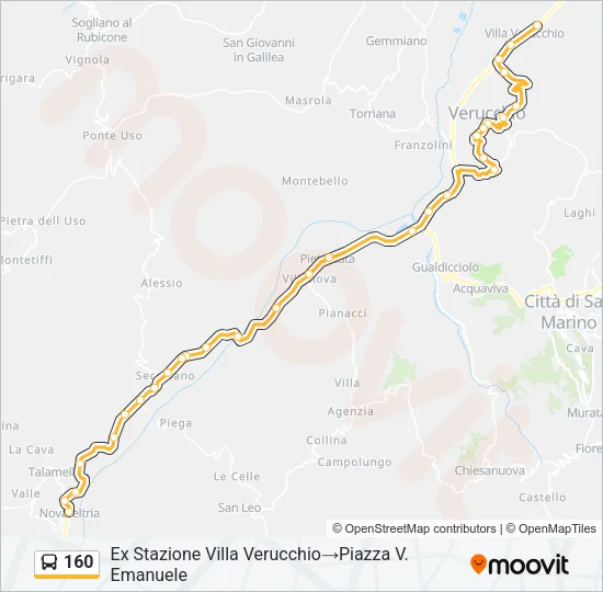160 Bus Line Map