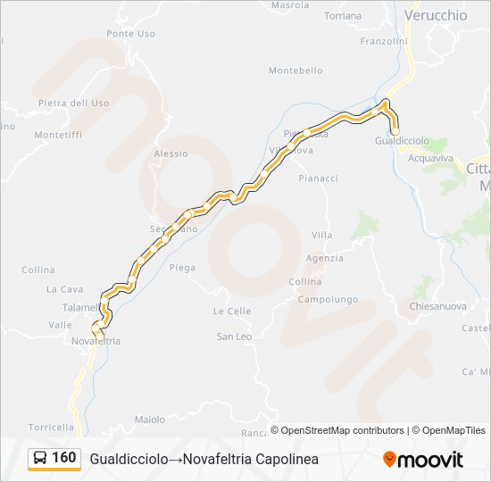 160 Route: Schedules, Stops & Maps - Gualdicciolo‎→Piazza V. Emanuele ...