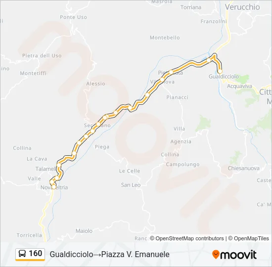 160 Bus Line Map