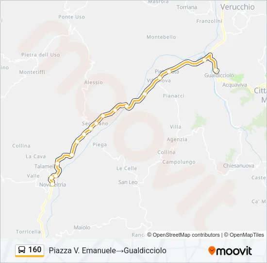 160 Bus Line Map