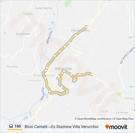 160 Bus Line Map