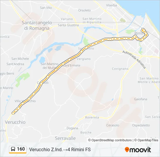 160 Bus Line Map