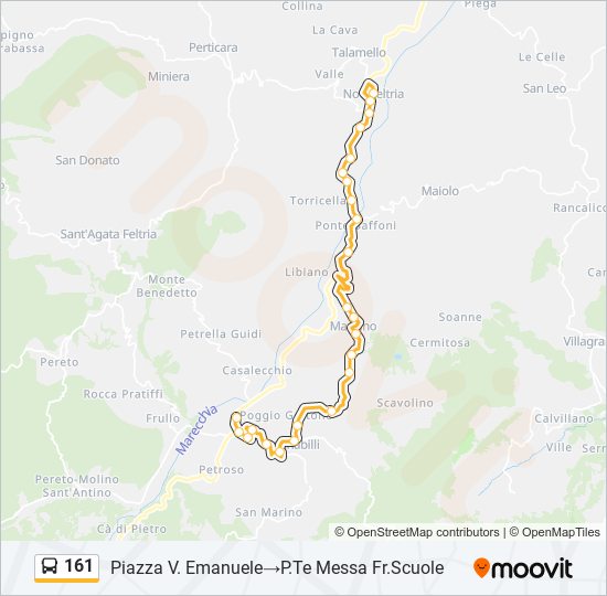 161 bus Line Map