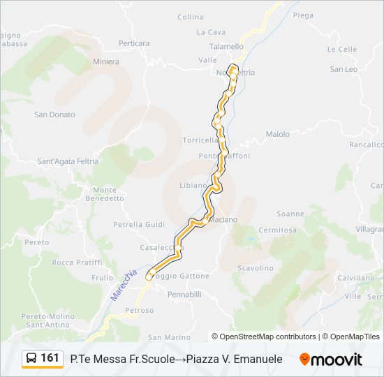 Percorso linea bus 161