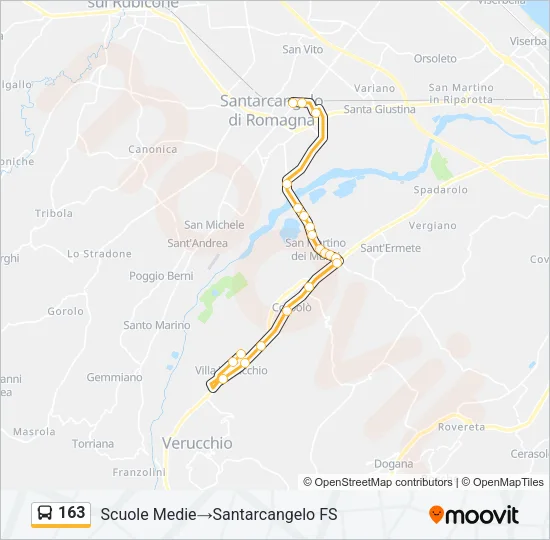 163 Bus Line Map