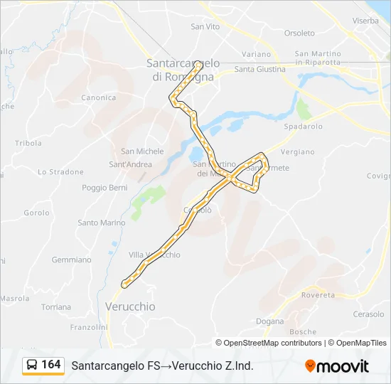 164 Bus Line Map