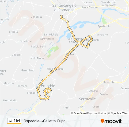 164 Bus Line Map
