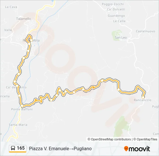 165 Bus Line Map