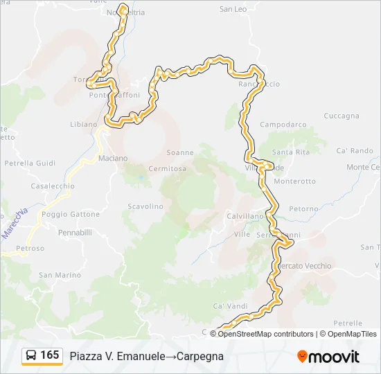 165 Bus Line Map