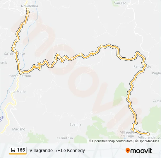 165 Bus Line Map