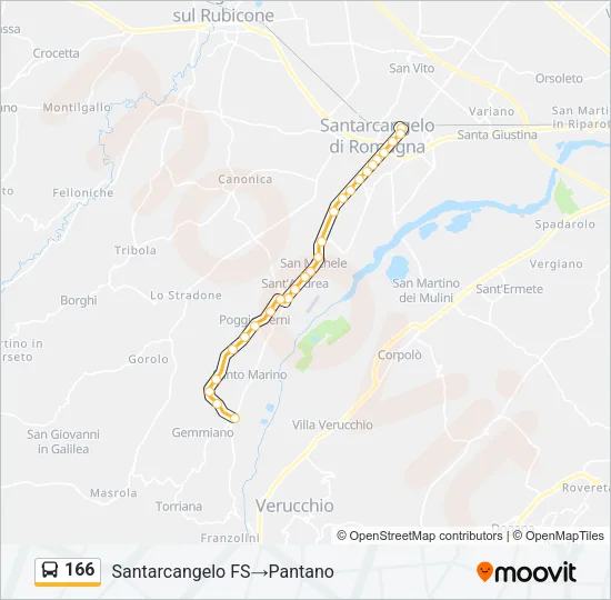 166 Bus Line Map