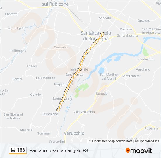 Percorso linea bus 166
