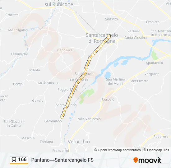 166 Bus Line Map