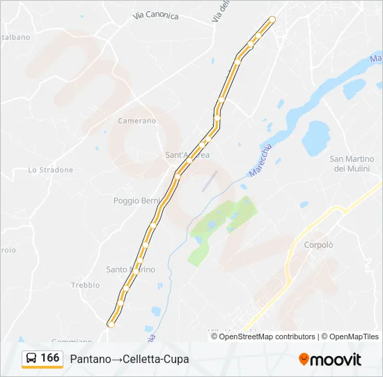 166 Bus Line Map