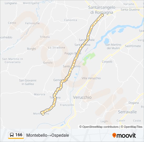 Percorso linea bus 166