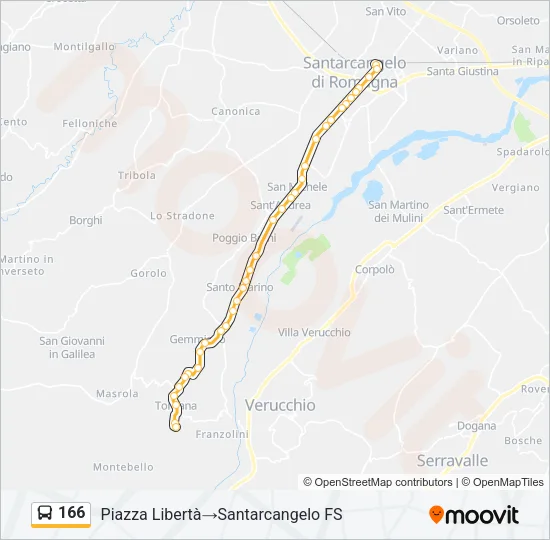 166 Bus Line Map