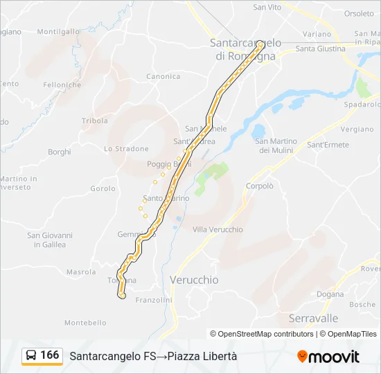 166 Bus Line Map