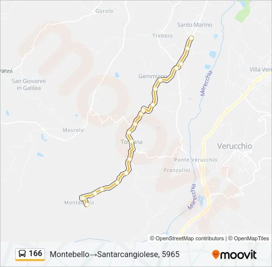 166 Bus Line Map