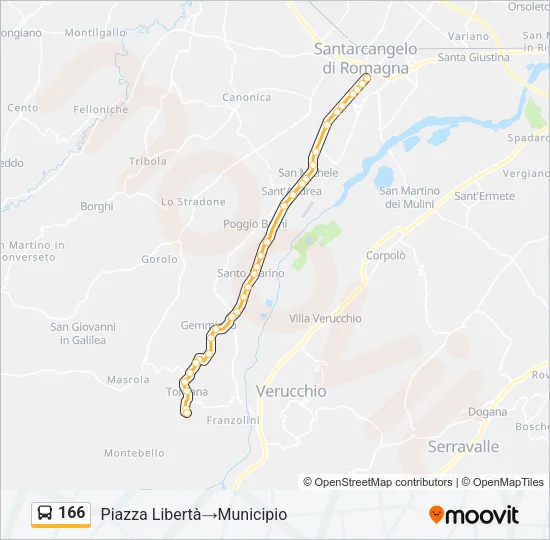 166 Bus Line Map