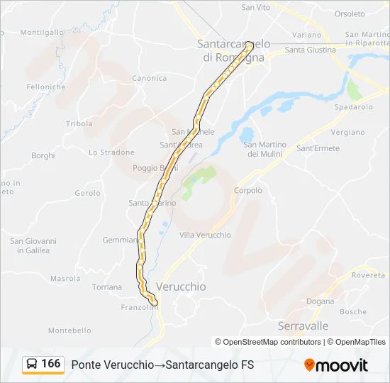 166 Bus Line Map