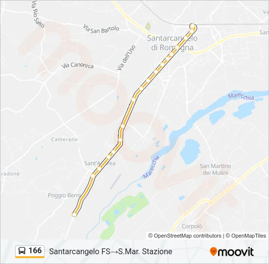 166 Bus Line Map