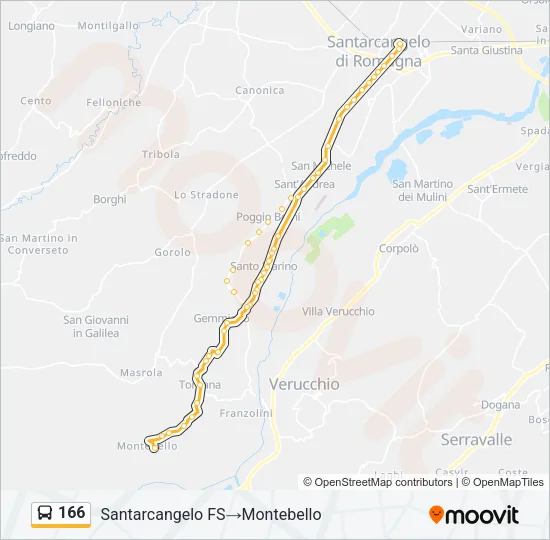166 Bus Line Map