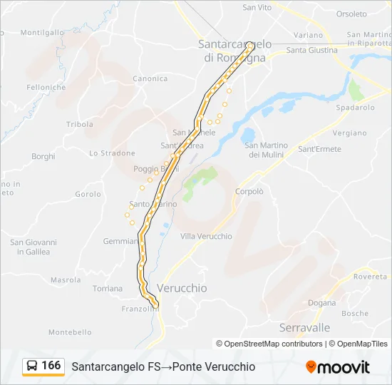 166 Bus Line Map